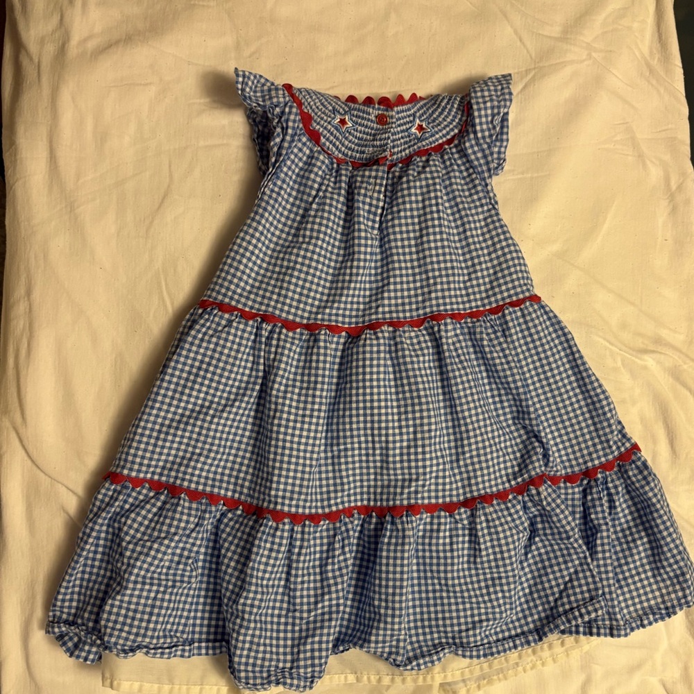 Cynthia Rowley Kids Dress with Red and Blue Details Smock Dress - Picture 5 of 6